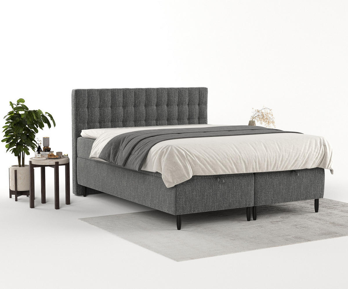 BOXBETT Milo Schwarz 160/200 cm - Schwarz, Holz/Holzwerkstoff (160/200cm) - Maison de Reve