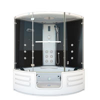 WHIRLPOOL Dampfdusche K70-SW-EH - Schwarz, Glas/Kunststoff (150/217/150cm) - AcquaVapore by Sandra Jentho