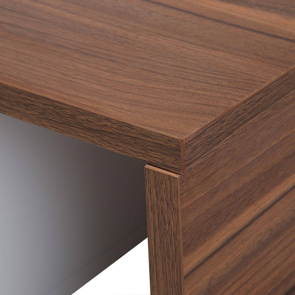 TV-MÖBEL Weiß, Dunkelbraun YONKERS 40/110-159/32 cm - Weiß, Holzwerkstoff (110/32/40cm) - Beliani