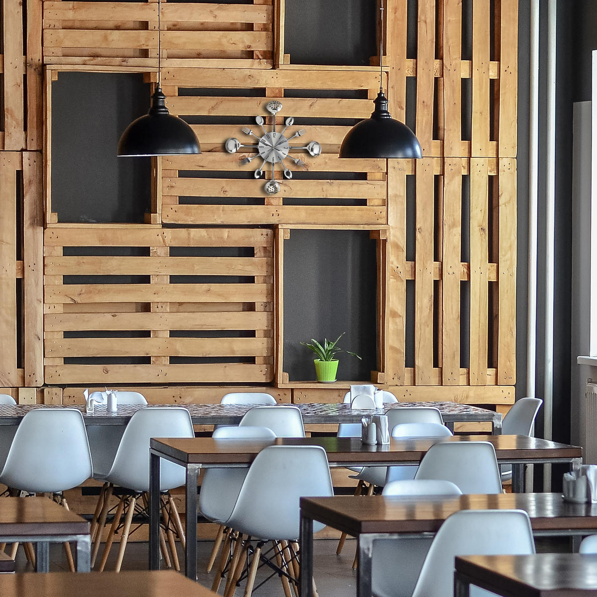 WANDUHR - Silberfarben, Metall (40/40/4cm) - Relaxdays