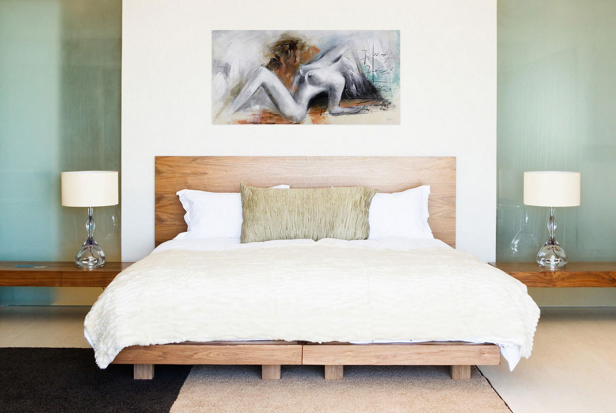 ÖLGEMÄLDE 120/60 cm - Braun/Grau, Holz/Textil (120/60cm) - KUNSTLOFT