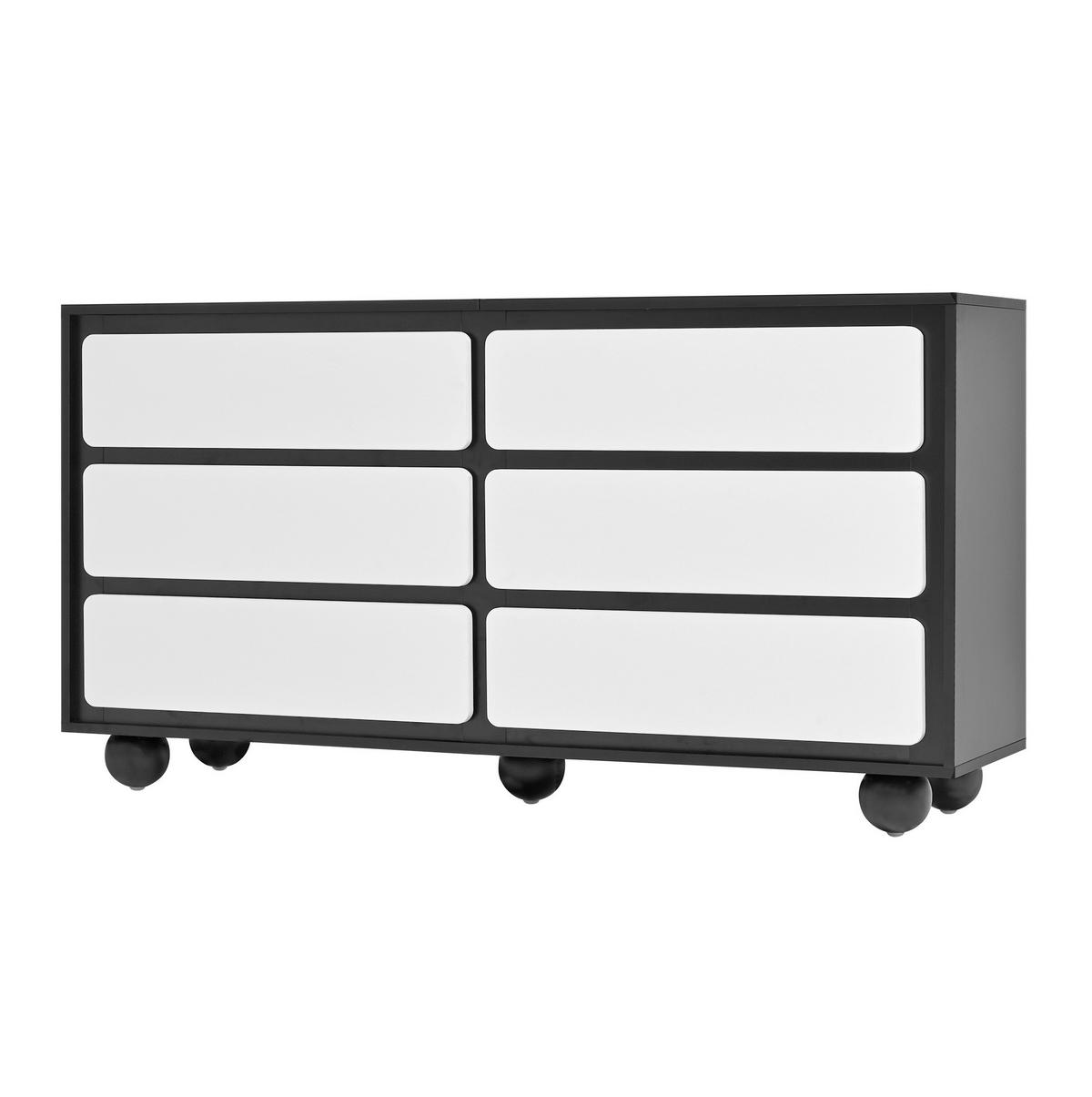 SIDEBOARD 160/40/75 cm mit 4 Türen und 8 Fächern, aus Spanplatte mit Eisenfüßen, Naturholz/Schwarz - Naturfarben, Holzwerkstoff (160/75/40cm) - Redom