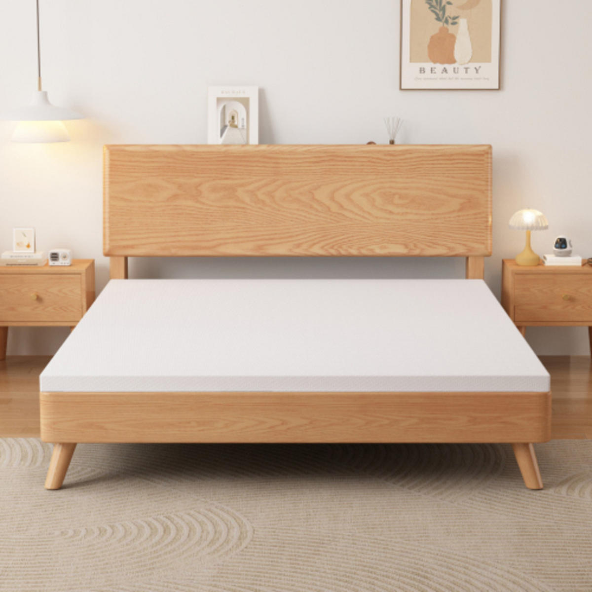 MATRATZE 180×200 cm mit abnehmbarem waschbarem Bezug, 5 cm QX-Schaum Topper, weiß - Weiß, Kunststoff - Luhomfu