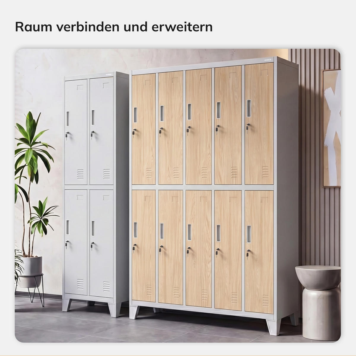 ARBEITSSCHUTZ-KLEIDERSCHRANK BARTEK 172 x 136 x 45 cm - Grau/Sonoma Eiche, Metall (136/172/45cm) - Jan Nowak