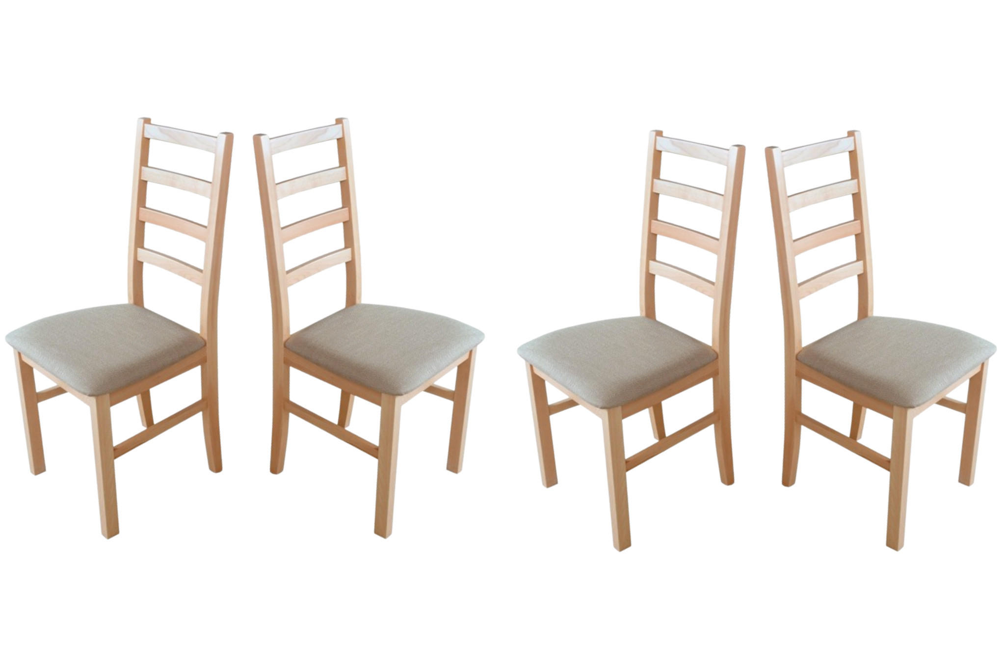ESSZIMMERSTUHL - Set 4x Nilo 8 , buche, zetta 292 - Beige/Buchefarben, Holz (43/94/40cm) - Leaf Design