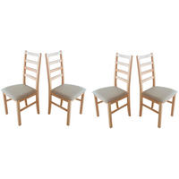 ESSZIMMERSTUHL - Set 4x Nilo 8 , buche, zetta 292 - Beige/Buchefarben, Holz (43/94/40cm) - Leaf Design