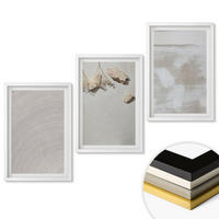 WANDBILDER 3er-Set - 40x60 cm Weißer Rahmen - Boho-Textur aus Sandsteinen - Weiß, Kunststoff (40/60cm) - ArtPrintCave