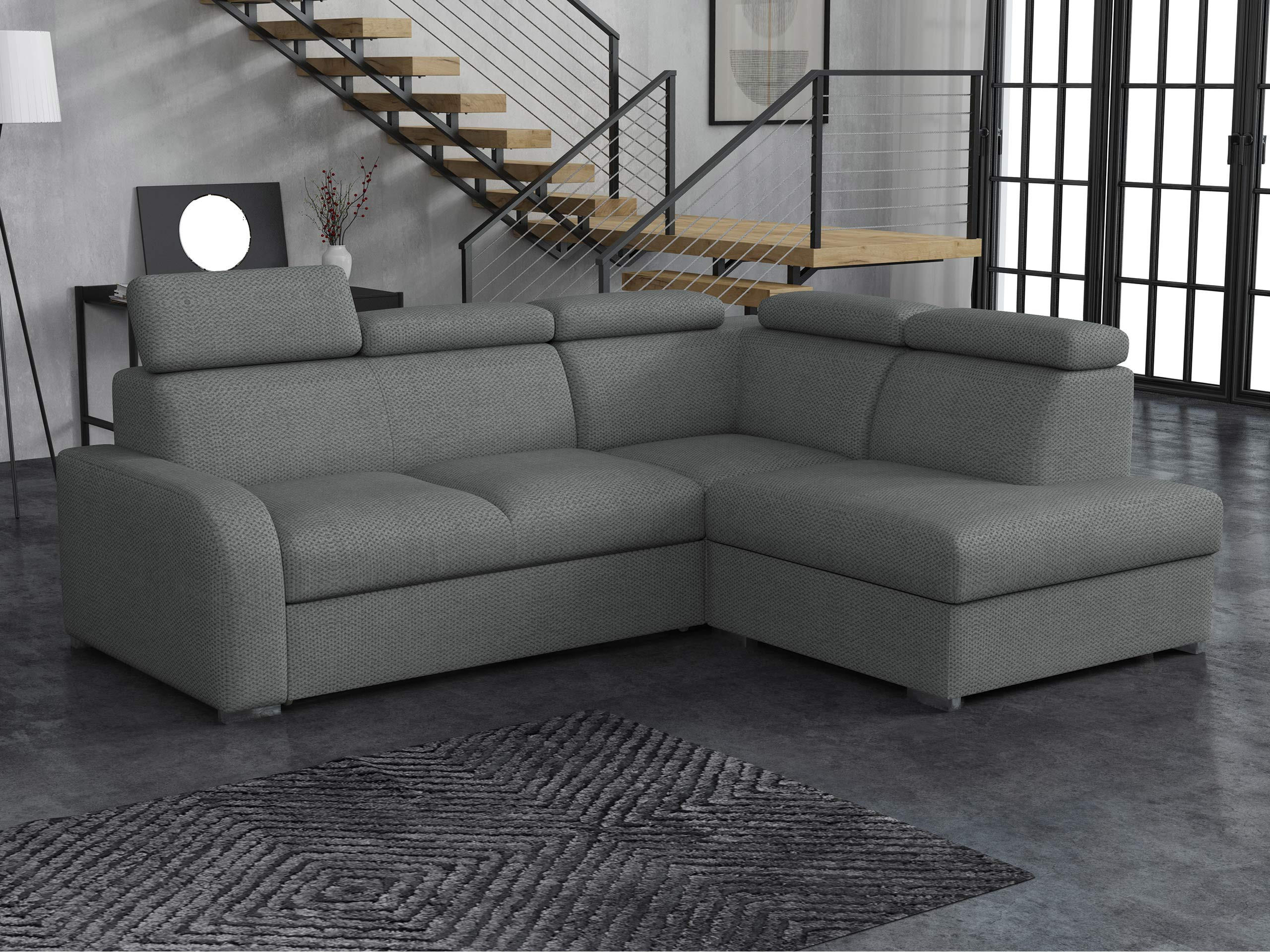 ECKSOFA Oslo 2rRLXp, Seite: Rechts 2R+R+LXP - Silberfarben/Grau, Holz/Textil (250/200cm) - MIRJAN24