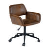 DREHSTUHL Wildleder Braun schwarzes Bein - Braun, Textil/Metall (54/85/56cm) - Urban Meuble