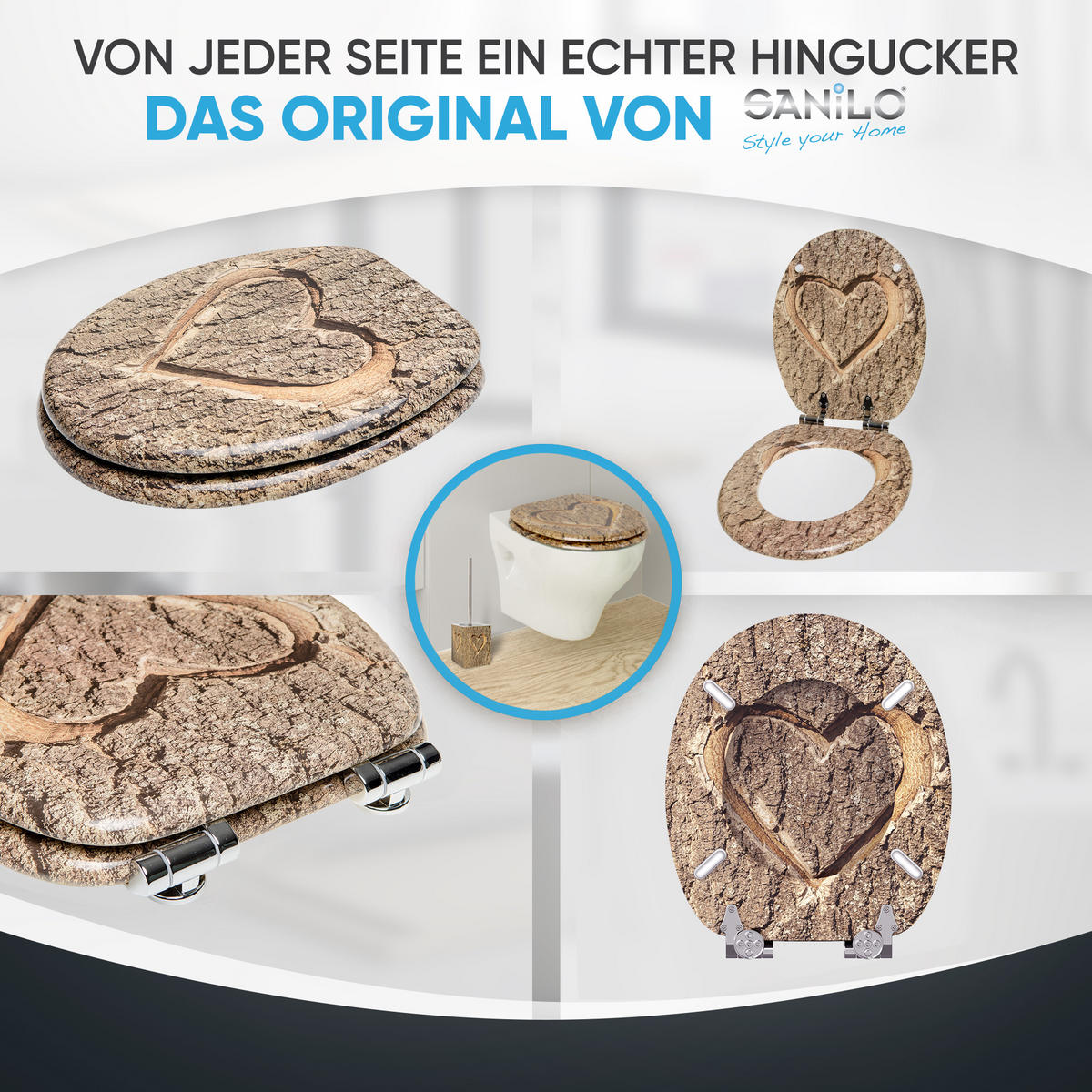 WC-SITZ mit Absenkautomatik True Love - Braun, Holzwerkstoff (38/6/47cm) - Sanilo