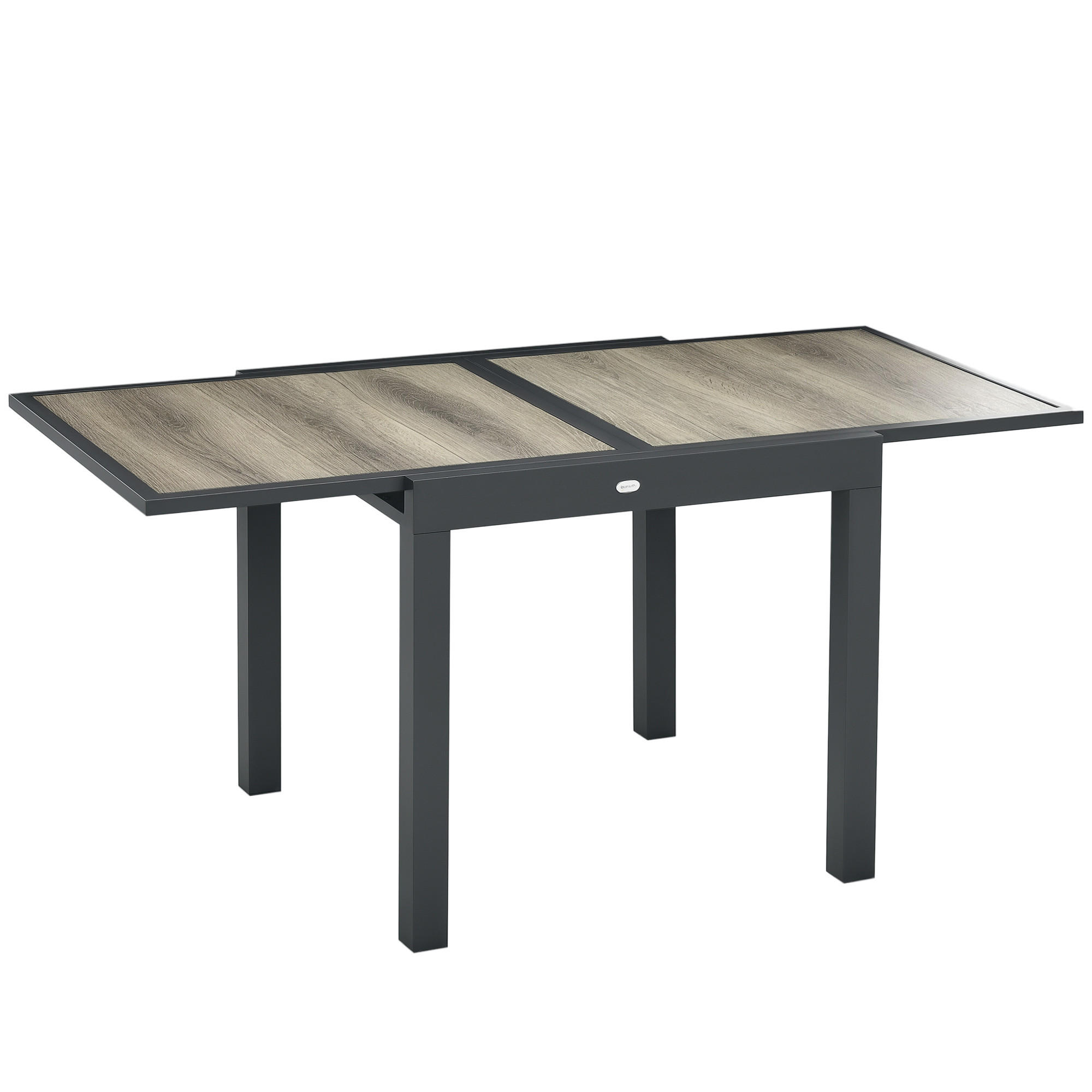 GARTENTISCH DE-07358 ausziehbar, pflegeleicht mit Aluminiumrahmen Holzoptik - Beige/Grau, Kunststoff/Metall (160/80/75cm) - ComfortXL