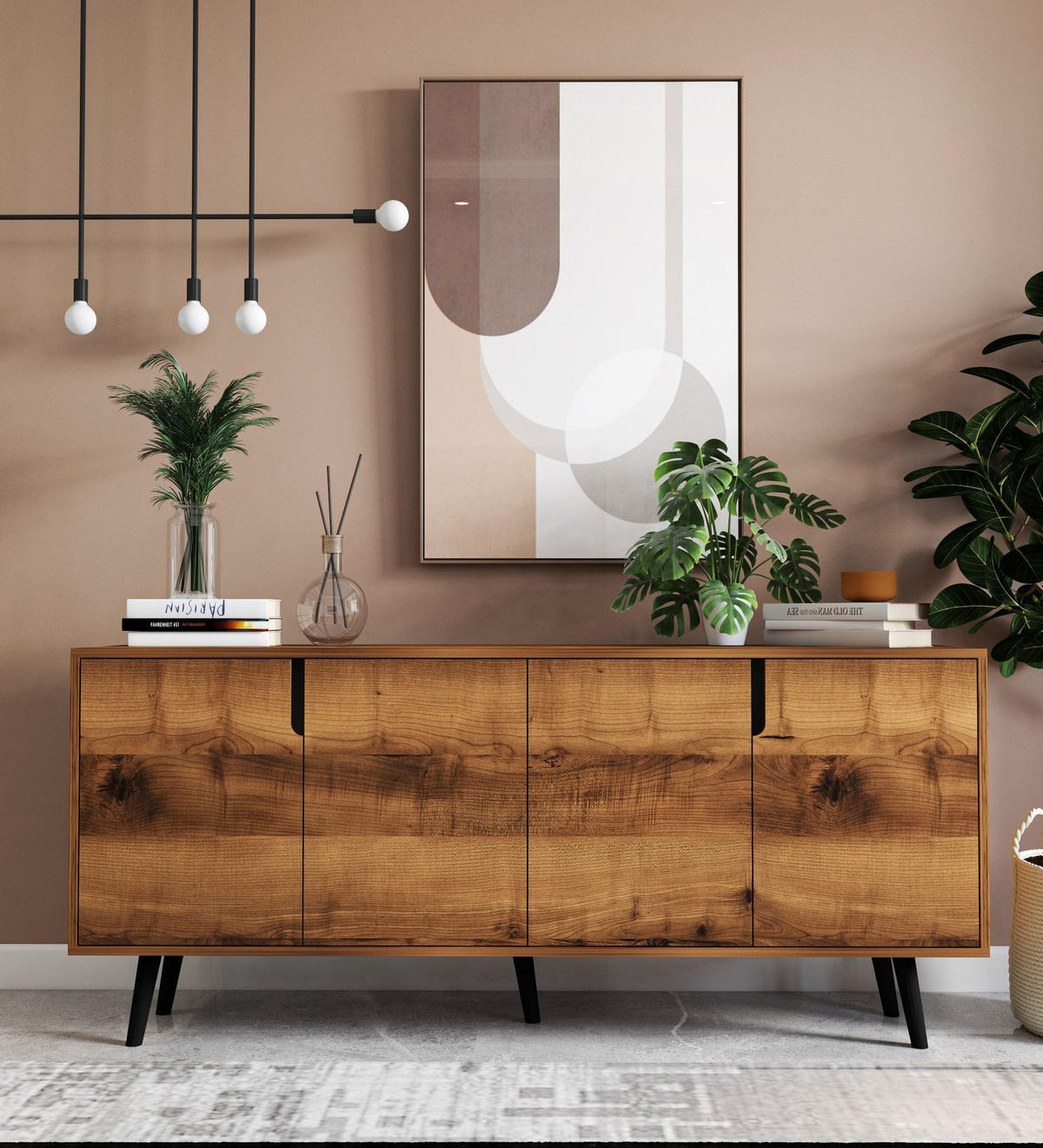 BUFFETSCHRANK latina Braun - Braun, Holz (45/80/180cm) - Habitat Garten