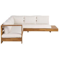 LOUNGE-SET 5-Sitzer hellbraun linksseitig Marettimo - Hellbraun, Holz - Beliani