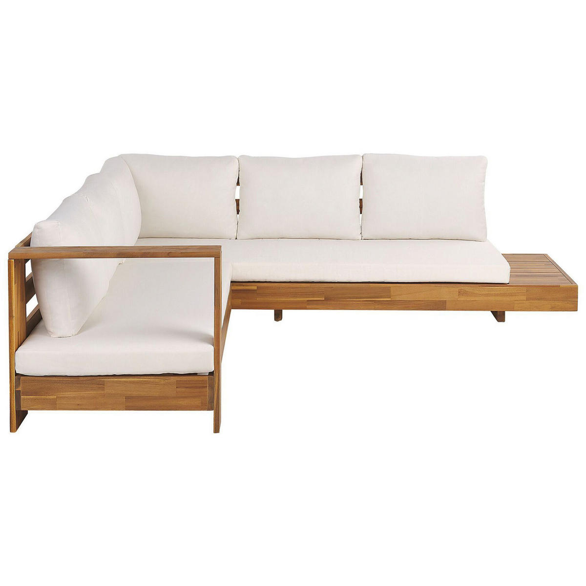 LOUNGE-SET 5-Sitzer hellbraun linksseitig Marettimo - Hellbraun, Holz - Beliani