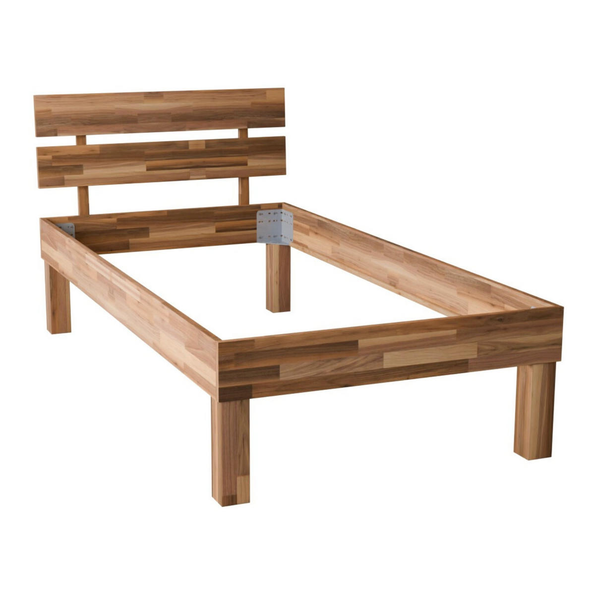 KOMFORTBETT 120/200 cm aus Nussbaum - Braun, Holz (120/200cm) - MeinMassivholz
