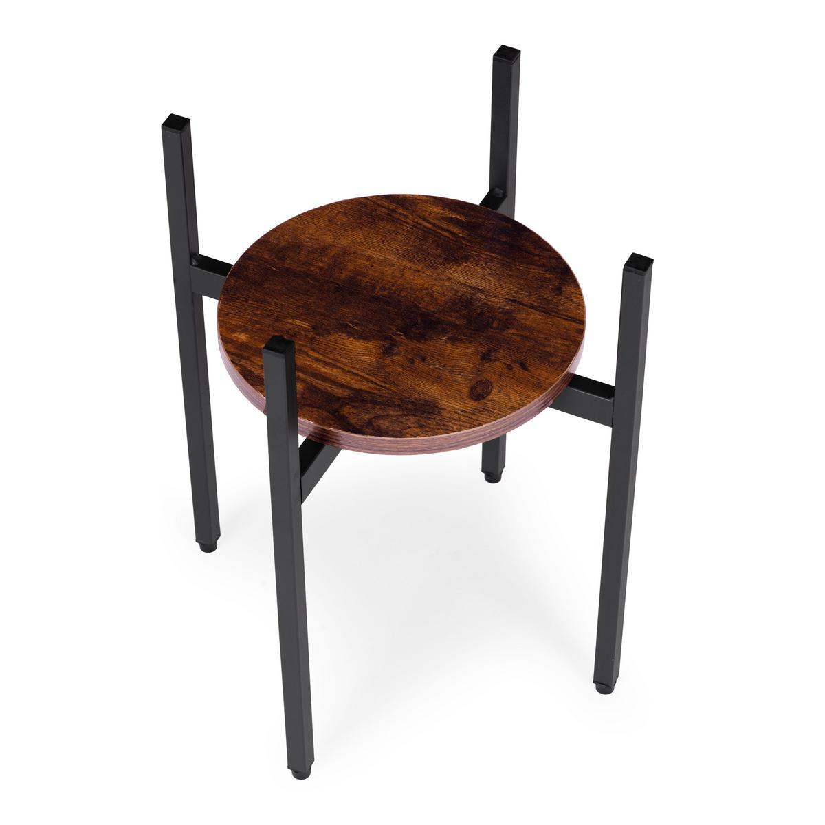 BLUMENSTÄNDER RONDO Braun - Schwarz - Schwarz/Braun, Holzwerkstoff/Metall (35/35/41.5cm) - Mat-Haus