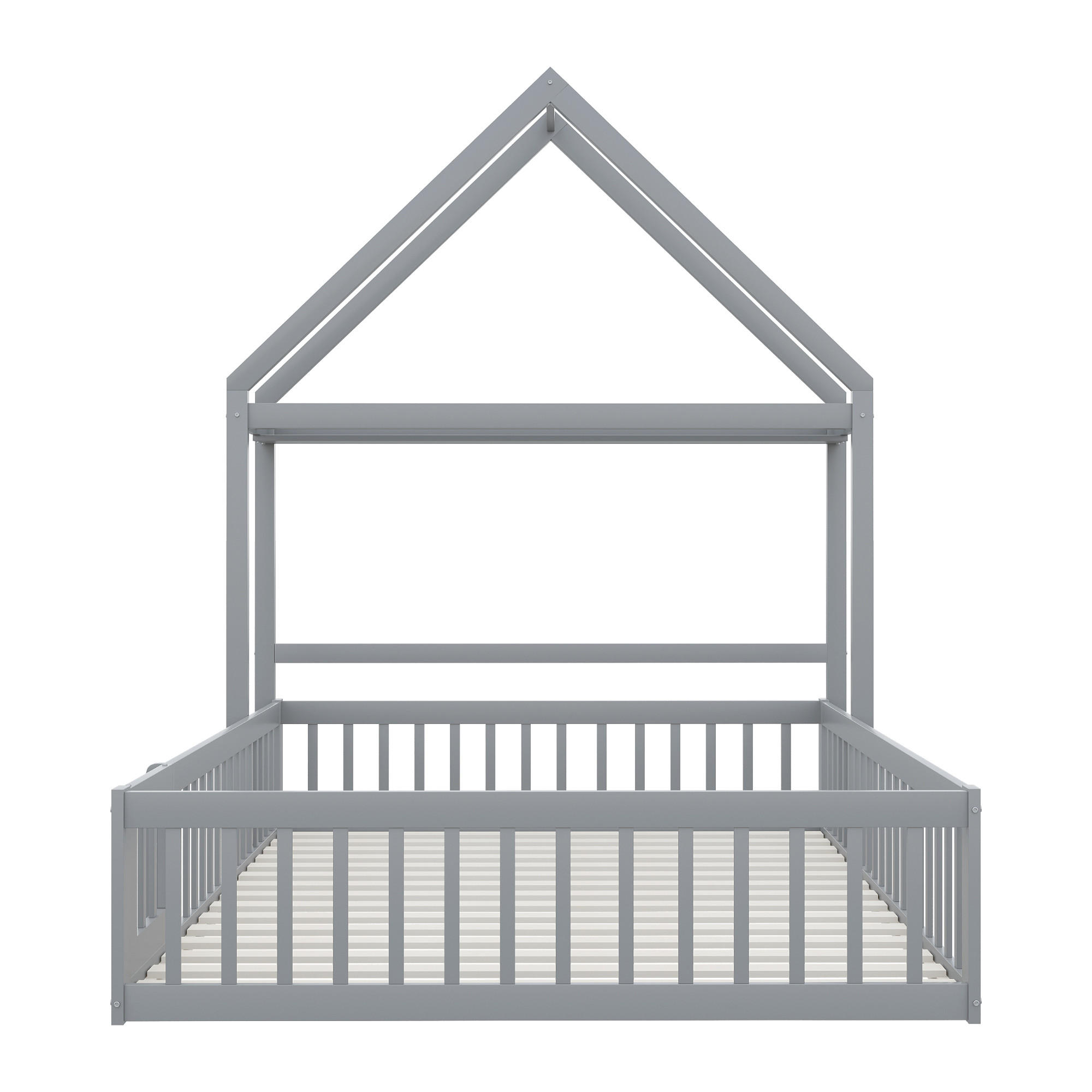 HAUSBETT 140/200 cm Grau - Grau, Holz - Raumix