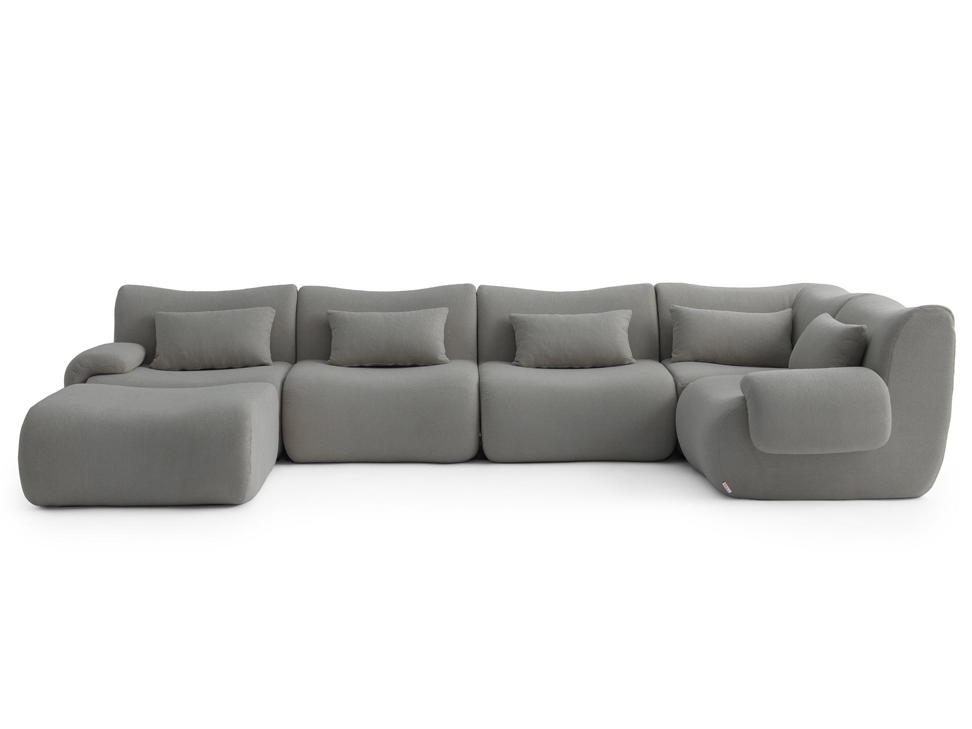 WOHNLANDSCHAFT Bouclé-Stoff Wolkengrau - Grau, Textil (356/73/190cm) - MILYsofa