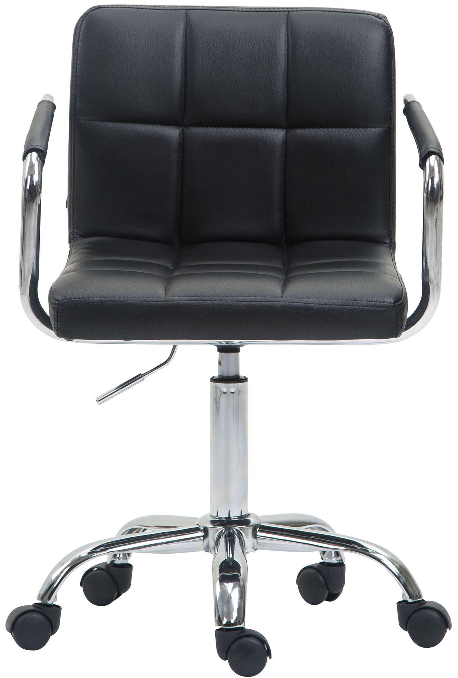 BÜROSTUHL Luca, Kunstleder Schwarz - Schwarz, Textil/Metall (52/88/44cm) - TPFLiving