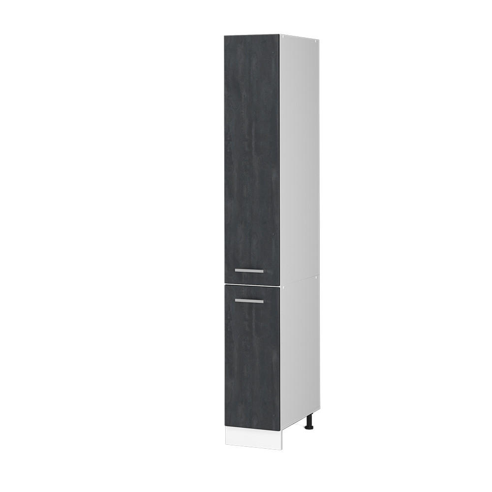 APOTHEKERSCHRANK R-Line Schwarz Beton 30 cm - Schwarz/Weiß, Holzwerkstoff (30/206.8/57.2cm) - Vicco