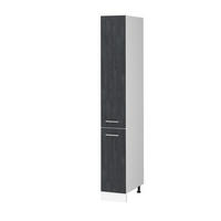 APOTHEKERSCHRANK R-Line Schwarz Beton 30 cm - Schwarz/Weiß, Holzwerkstoff (30/206.8/57.2cm) - Vicco