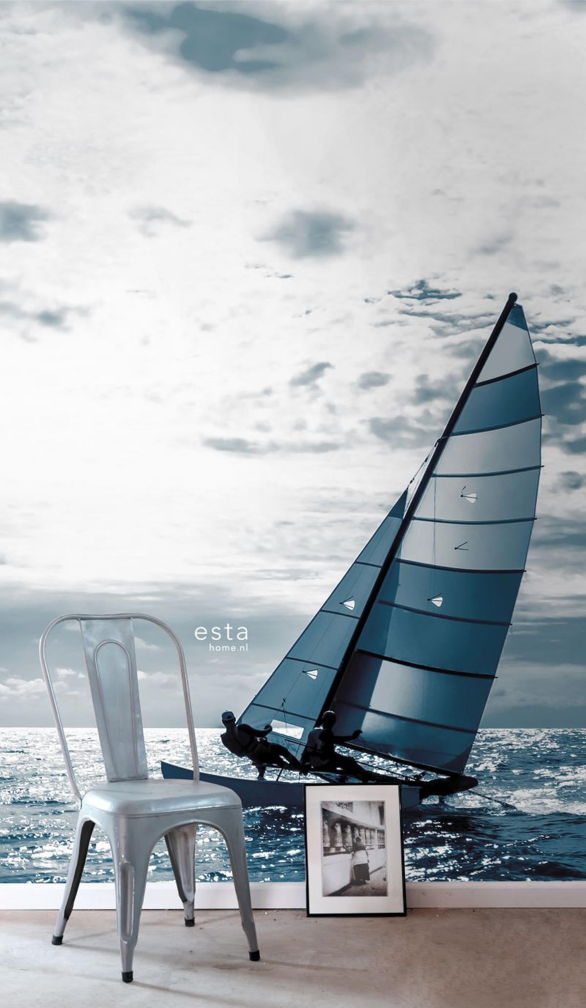 FOTOTAPETE Segelboot 186 x 279 cm - Blau, Papier (186/279cm) - ESTAhome