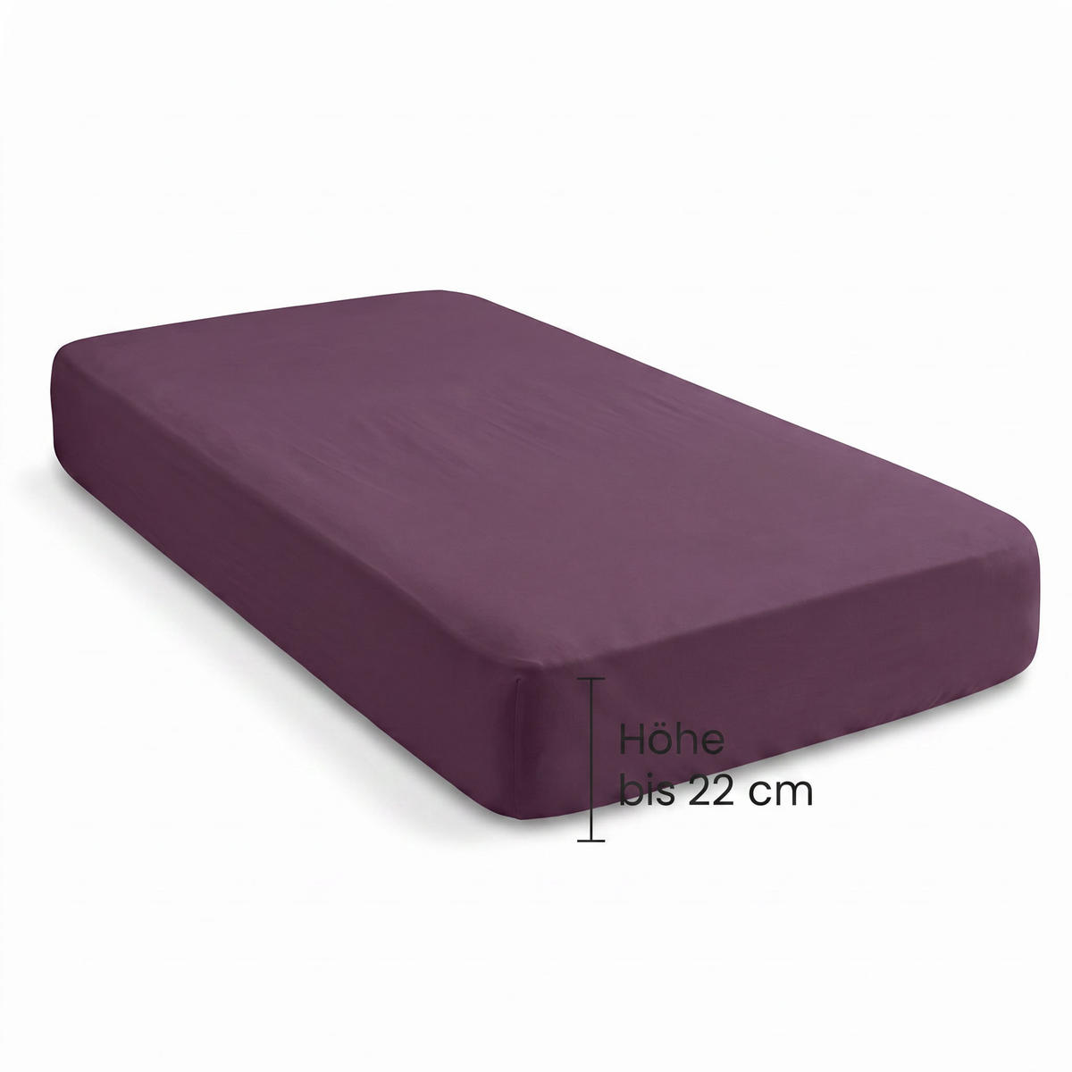 SPANNBETTTUCH Premium Jersey dunkel violett, 140x200 cm - 160x200 cm - Violett, Textil (160/200cm) - biberna