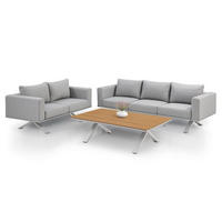 GARTEN-LOUNGE-SET Alexandria grau - Grau, Metall - Juskys