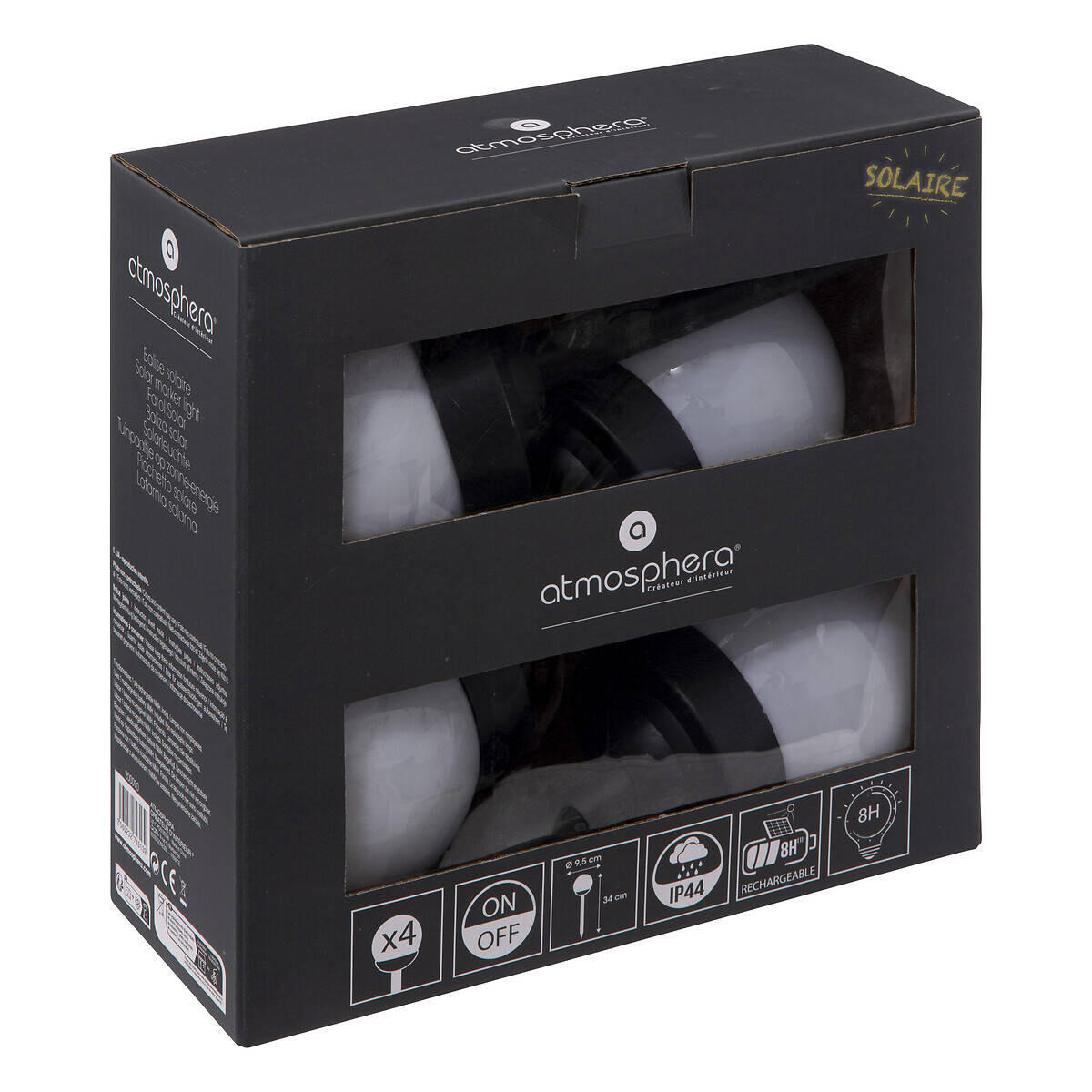 GARTENLEUCHTE 4er-Set - Weiß, Kunststoff (9.5/9.5/34cm) - Atmosphera Createur d´interieur