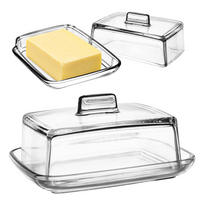 KADAX Butterdose, Butterdose aus Glas mit Deckel, Butterbehältergriff - Transparent, Glas (11.8/7/14.3cm) - KADAX