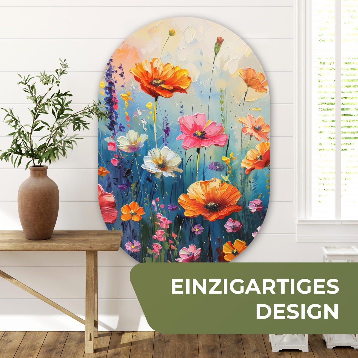 WANDBILD Blumen - Natur - Aquarell - Kunst 80x120 cm - Multicolor, Kunststoff (80/120cm) - MuchoWow