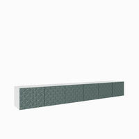 TV-SCHRANK Cali 300 cm, sechstürig, weiß, grün - Weiß/Olivgrün, Kunststoff (300/41/40cm) - Margaret Hadas24