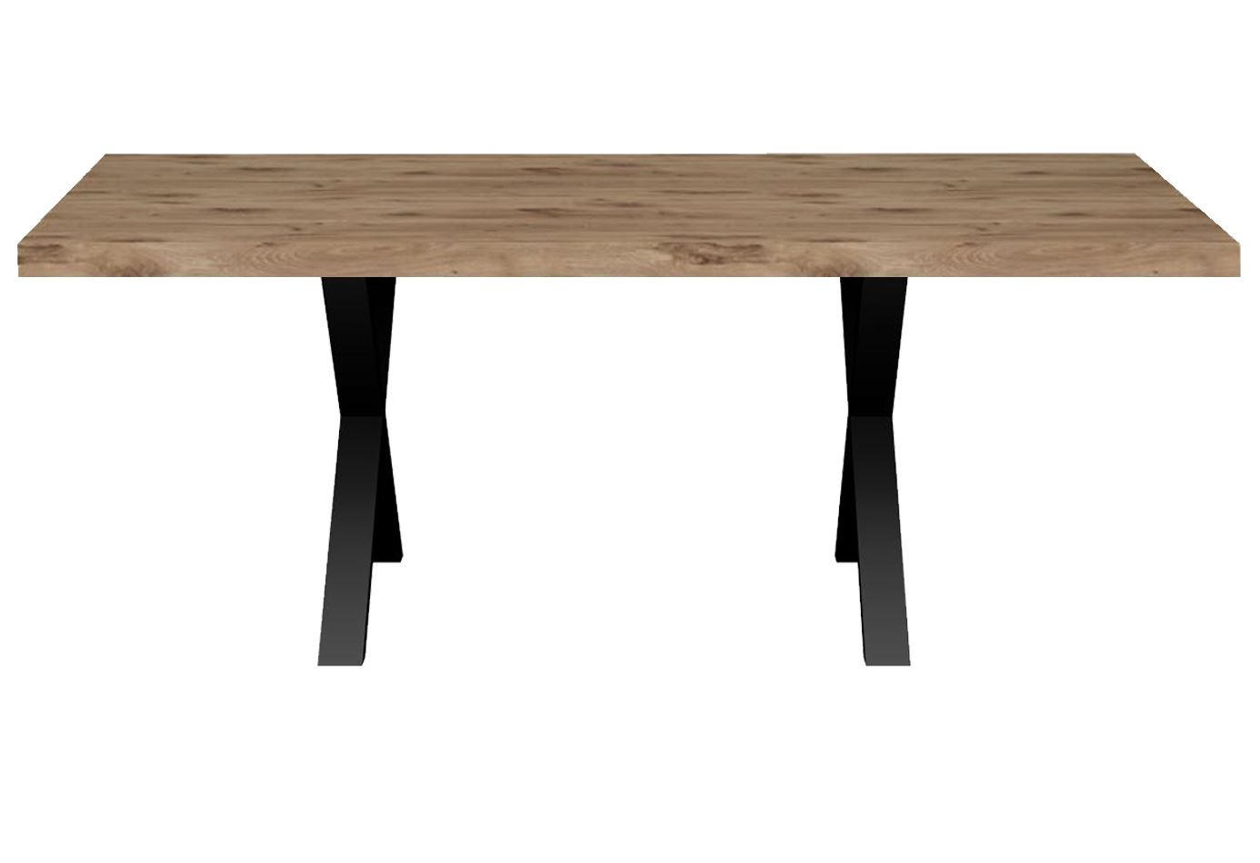 ESSTISCH Elgin 4 175x80x100 Metall+Holzwerkstoff Schwarz/Viking Oak - Eichefarben/Schwarz, Holzwerkstoff (175/100/80cm) - 58aufmkessel