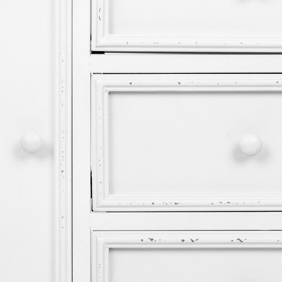 SCHRANK mit 2 Türen und 3 Metall-Schubladen 120x41x80 cm - Weiß, Metall (120/80/41cm) - Wanderlust