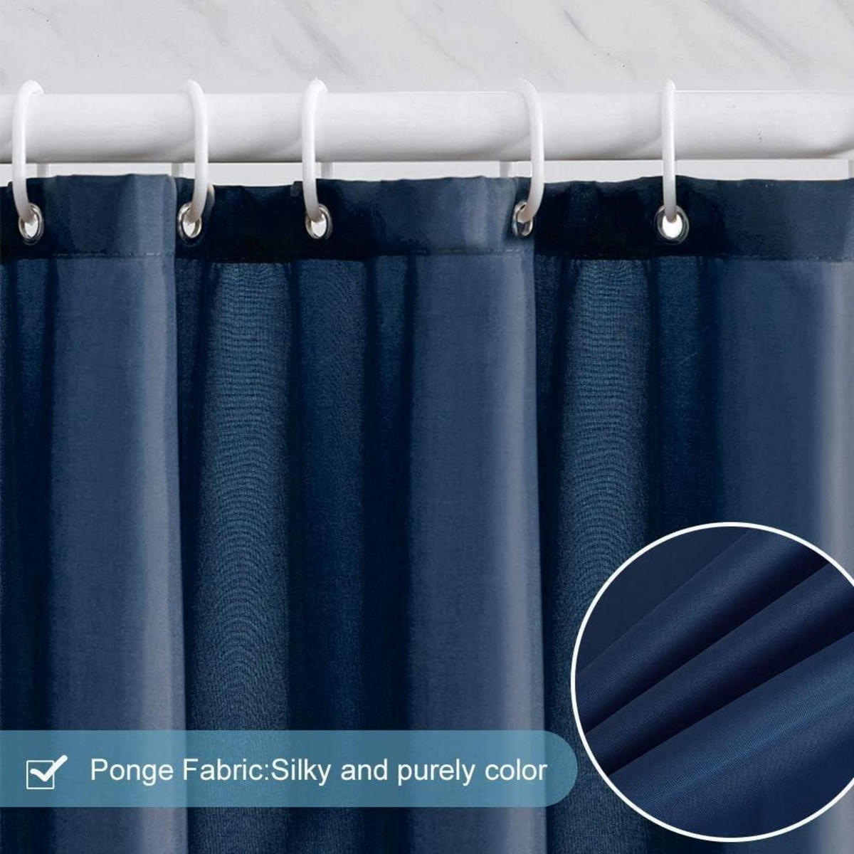 DUSCHVORHANG Textil Dunkelblau 90 x 180 cm - Dunkelblau, Textil (90/180cm)