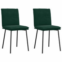 ESSZIMMERSTÜHLE 2 Stk. Dunkelgrün Samt 45*54*83cm - Dunkelgrün, Metall (45/83/54cm) - ZMH