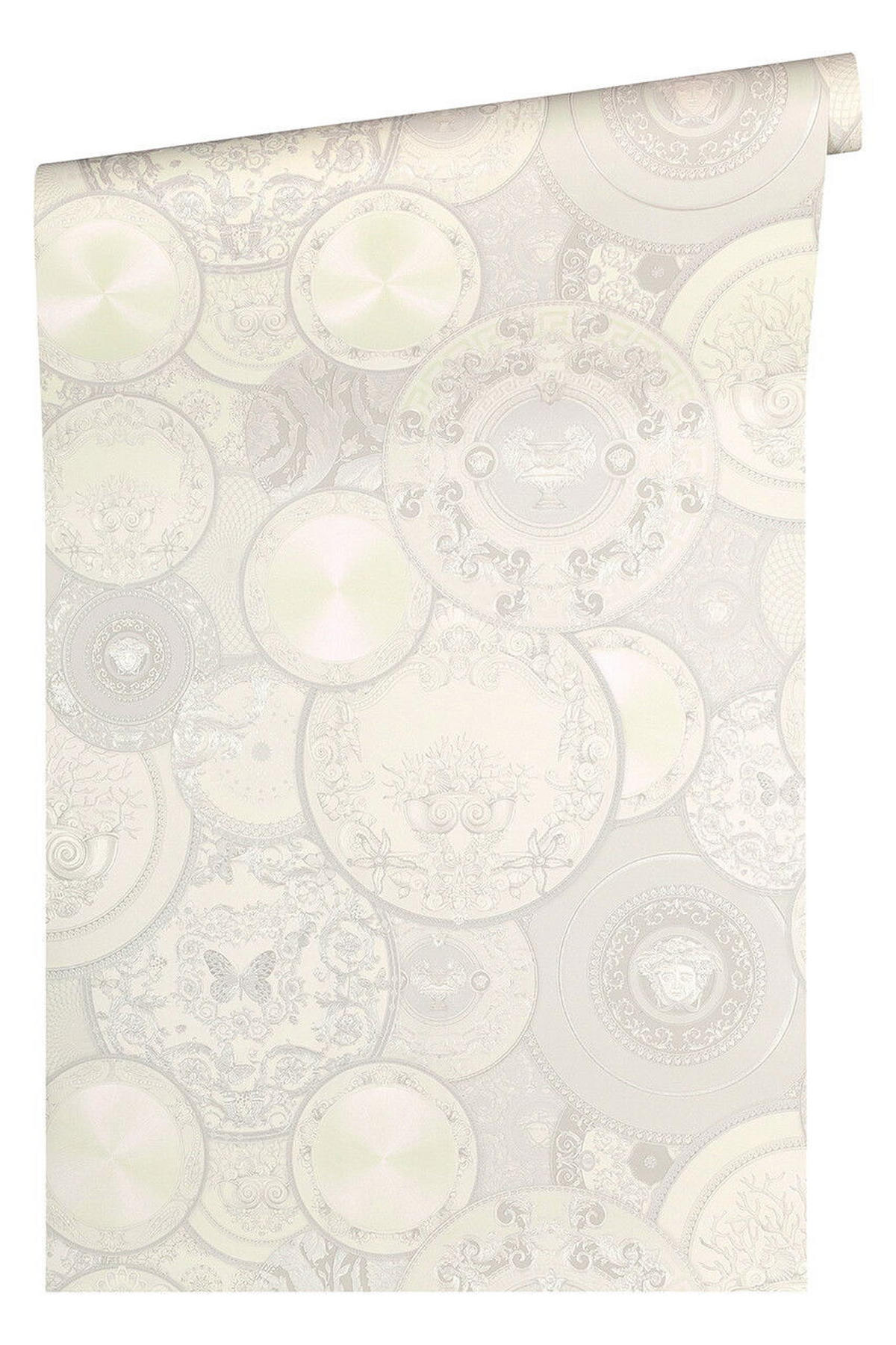 VLIESTAPETE Blau 53/1005 cm - Silberfarben/Weiß, Kunststoff/Textil (70/1cm) - KUNSTLOFT