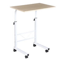 BEISTELLTISCH 60/40/68-78 cm in Ahornoptik, höhenverstellbar mit Rollen - Ahornfarben, Metall (60/40/78cm) - Flora Grace