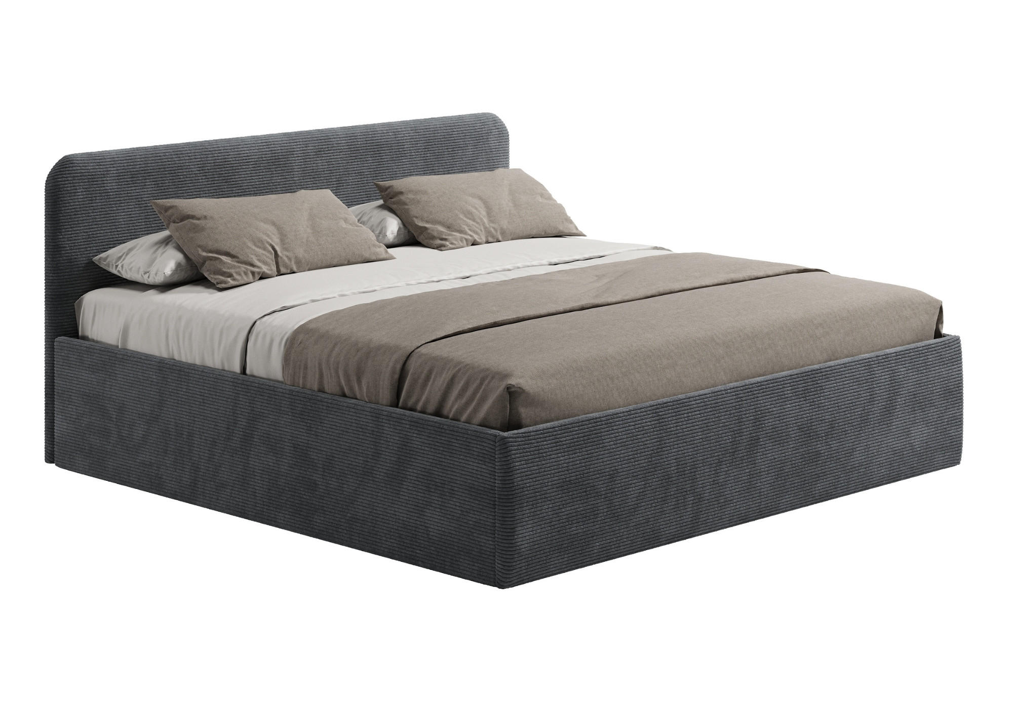 POSLTERBETT mit Kaltschaummatratze 200x200 cm in Anthrazit - Anthrazit, Holzwerkstoff/Textil (200/200cm) - Home Collective