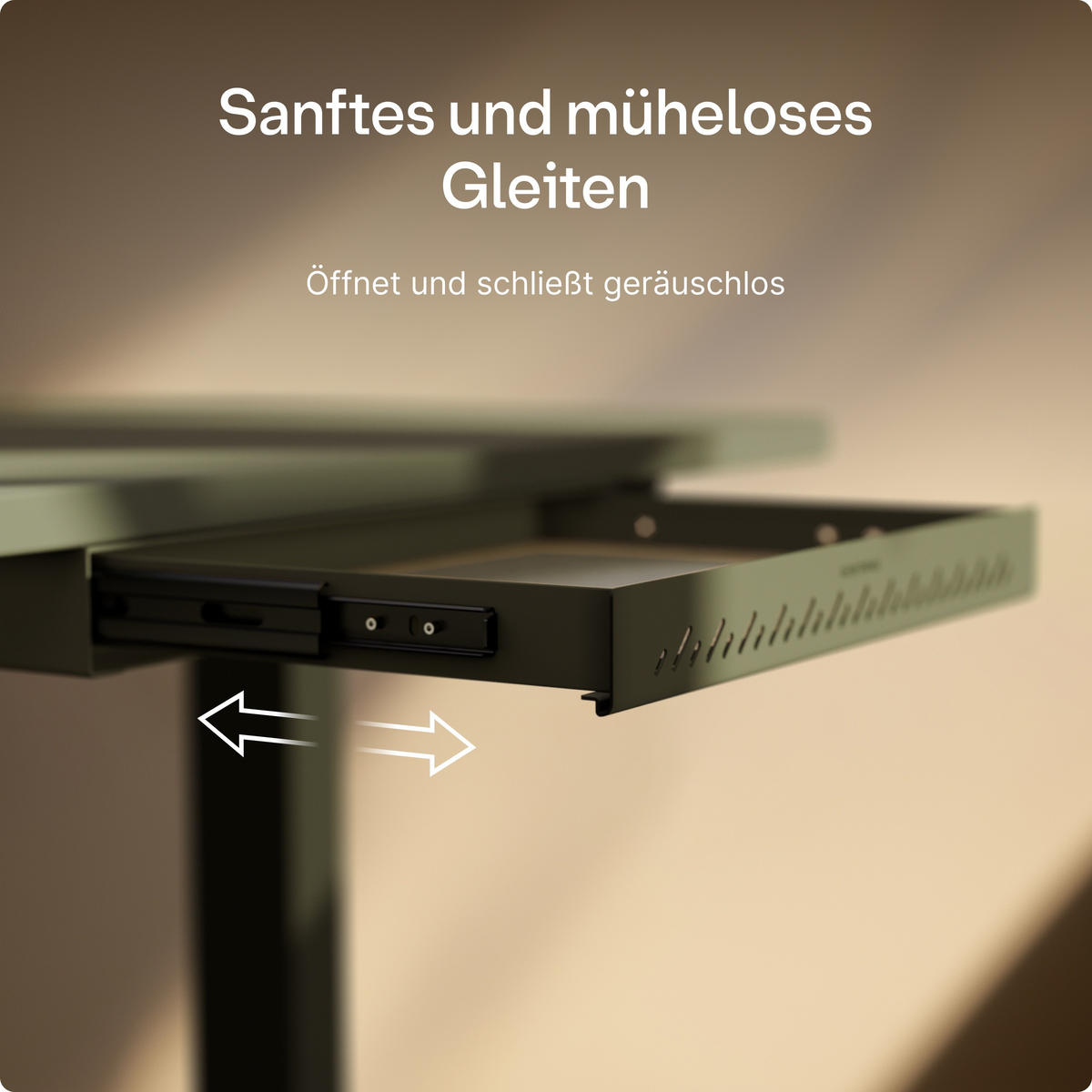 SCHUBLADEN-ORGANIZER unter dem Schreibtisch, 41x27x5cm Grün - Grün, Metall (41/27/5cm) - Desktronic