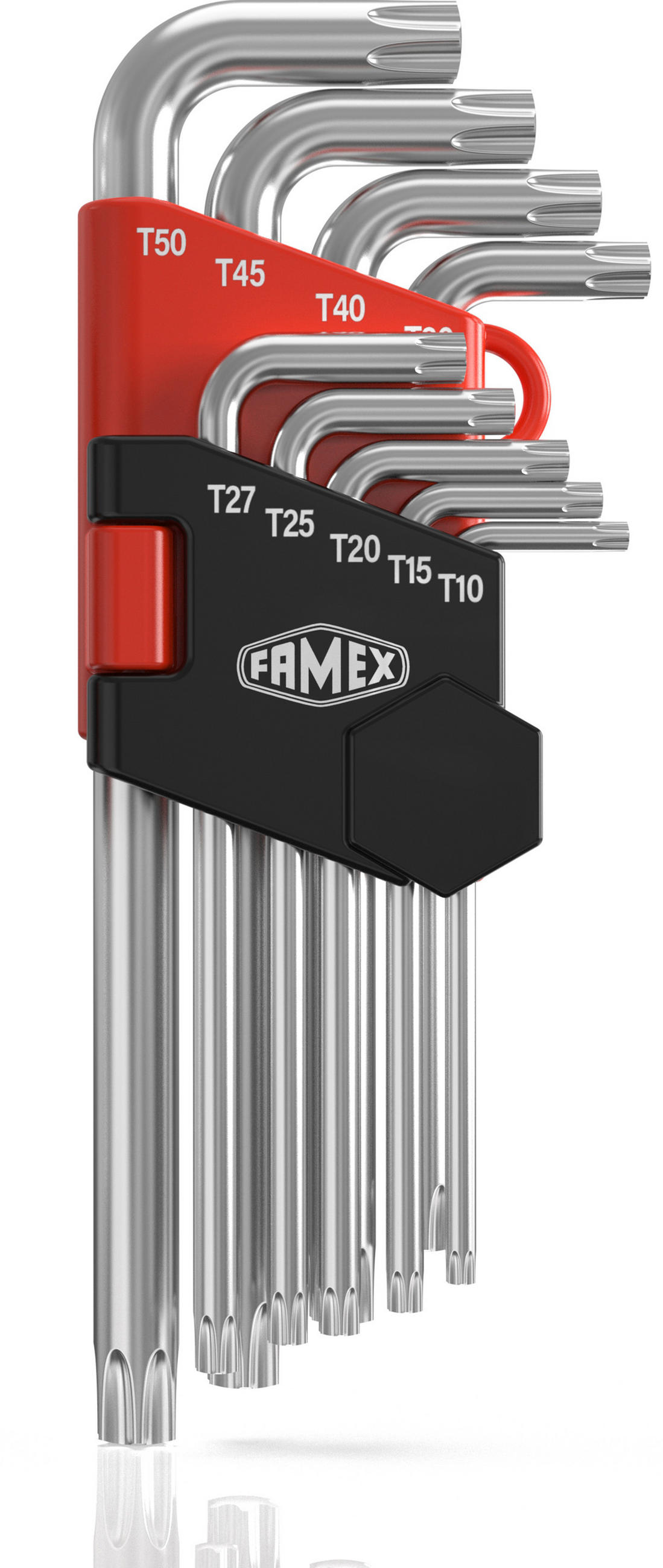 WINKELSCHLÜSSEL 9-tlg., für Torx-Schrauben - Silberfarben, Metall (4/15cm) - Famex