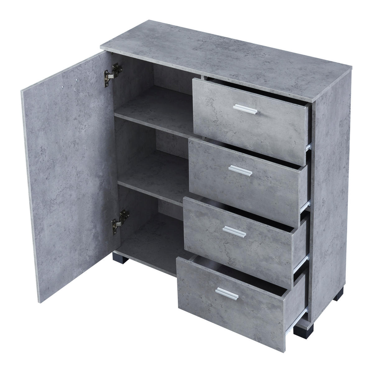 SIDEBOARD Döbritz - Grau, Holzwerkstoff (80/84/28cm) - [en.casa]