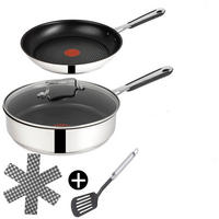PFANNEN-SET J90930 Jamie Oliver Silber 5-Teilig - Silberfarben, Keramik/Metall - Tefal