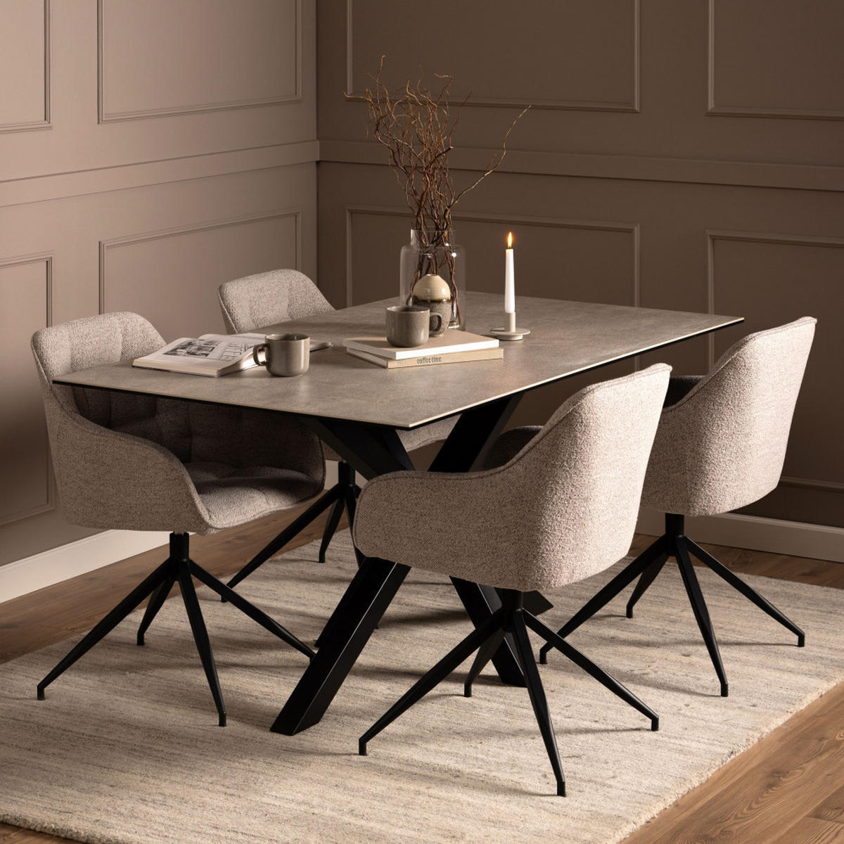 ESSTISCH - Keramik - Grau - Grau, Keramik (160/90/76cm) - Drawer