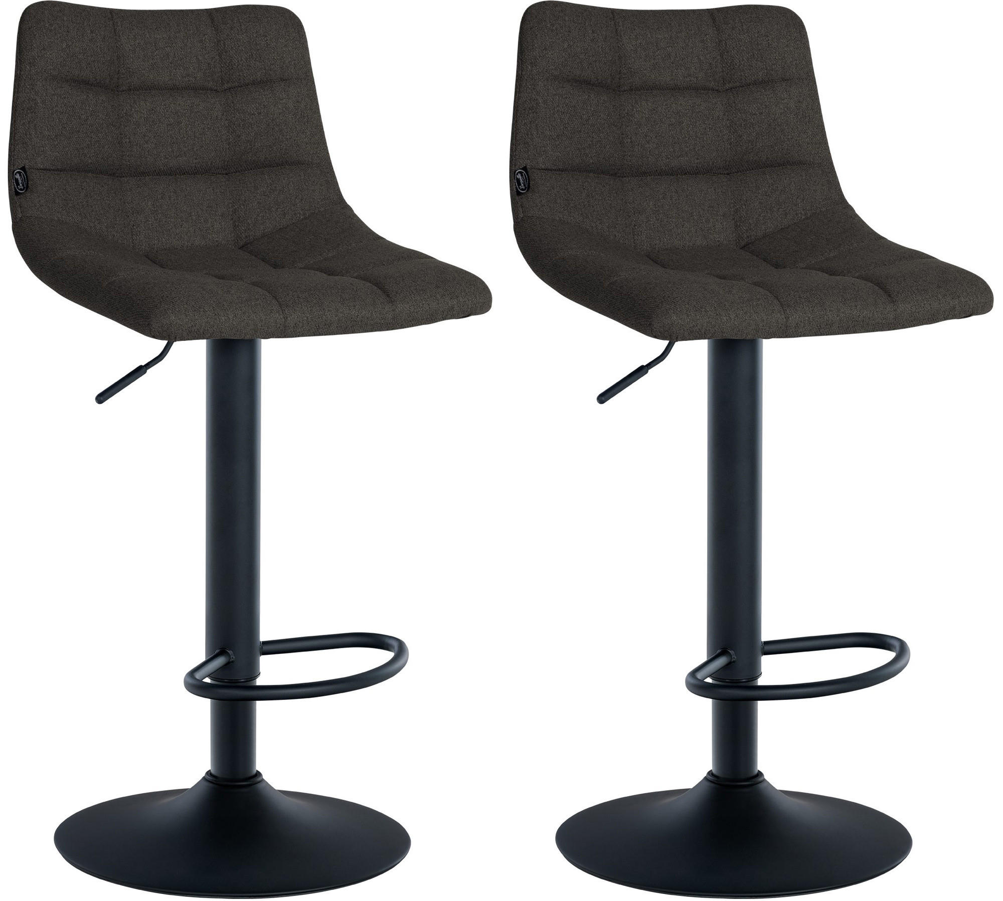 BARHOCKER 2er Set Stoff dunkelgrau - Dunkelgrau/Schwarz, Textil/Metall (43/87/46.5cm) - CLP