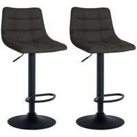 BARHOCKER 2er Set Stoff dunkelgrau - Dunkelgrau/Schwarz, Textil/Metall (43/87/46.5cm) - CLP