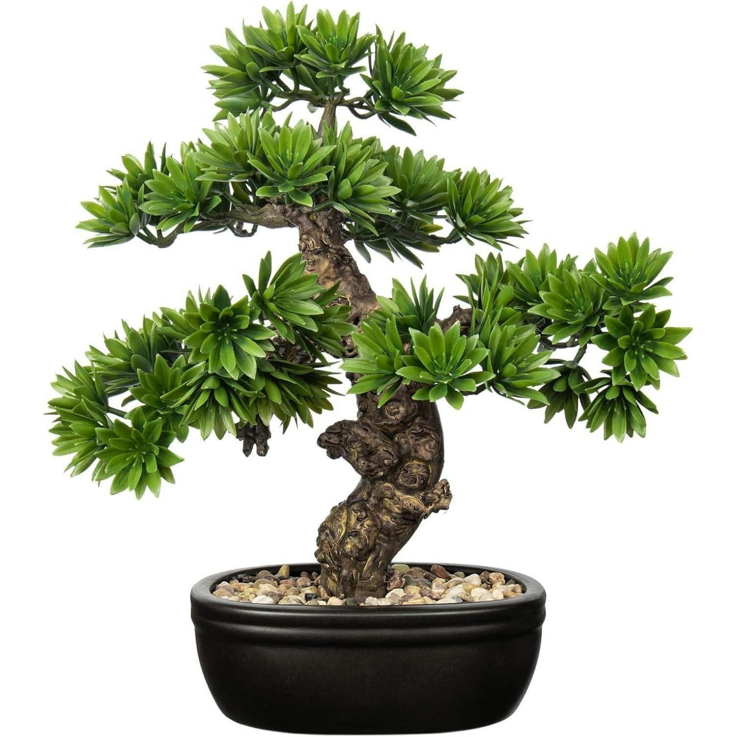 KUNSTBONSAI 40cm mit Topf - Grün, Kunststoff (40cm)