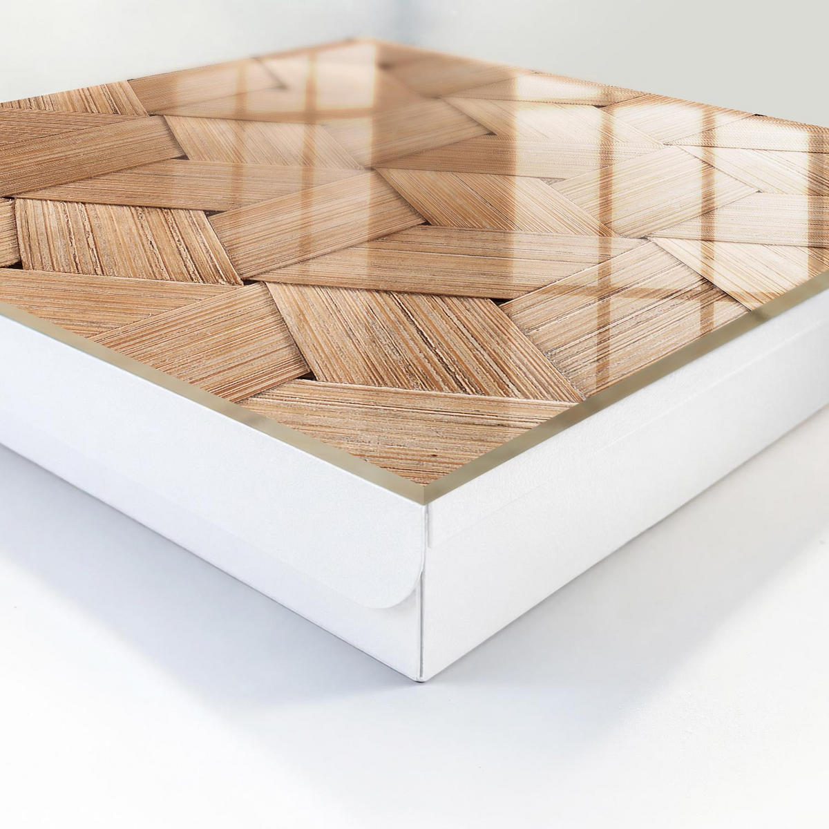 SCHLÜSSELBOX Weiß 30x30 cm – Türöffnung nach rechts - Die Geometrie der Natur - Braun, Metall (30/30/5cm) - TULUP