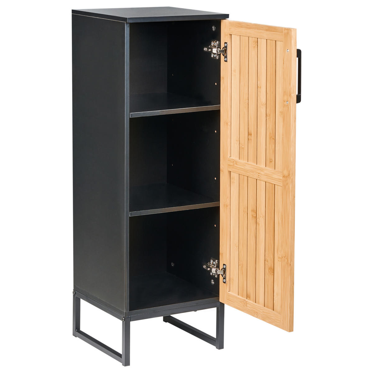 DULAP DE BAIE bambus 30 cm maro deschis Miscanti - maro/negru, lemn (30/90/30cm) - Beliani