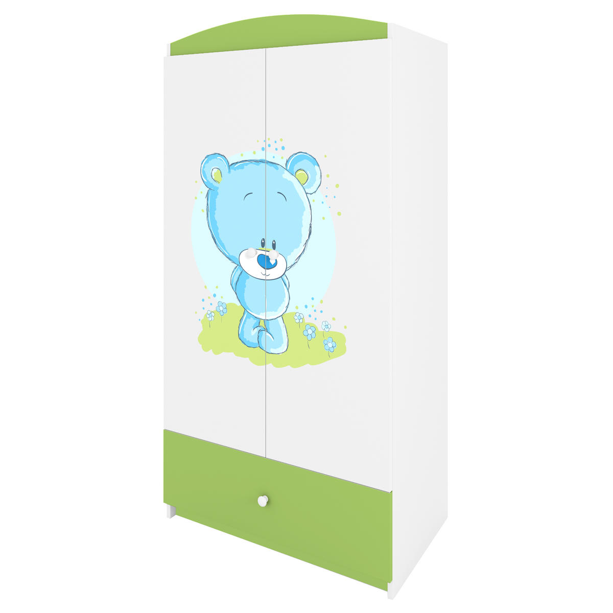 KINDERKLEIDERSCHRANK Blaubär 90/175/52 - Grün, Holzwerkstoff (90/175/52cm) - Kocot Kids